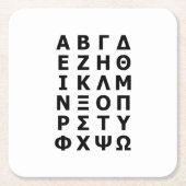 Griechisch Alphabet Rechteckiger Pappuntersetzer (Vorderseite)