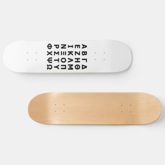 Griechisch Alphabet Skateboard (Horizontal)