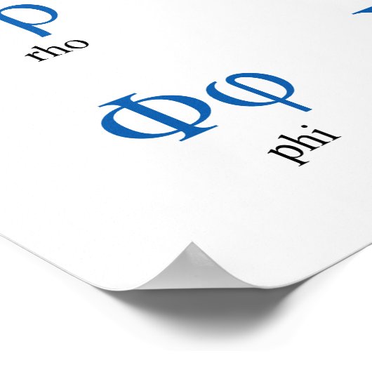 Griechisch Alphabet Vertikal Poster (Ecke)