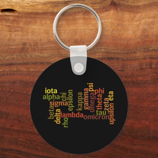 Griechisch Alphabet (Word Cloud) Schlüsselanhänger (Vorderseite)