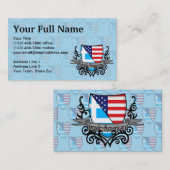 Griechisch-Amerikanische Schild-Flagge Visitenkarte (Vorne/Hinten)