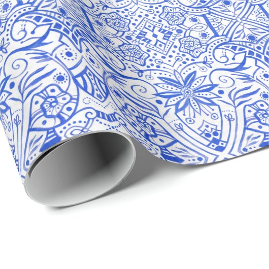 Griechisch-arabisches Vintages Bohemisches Muster[ Geschenkpapier (Rolleneckpunkt)