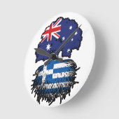 Griechisch-australische Treueflagge Runde Wanduhr (Winkel)