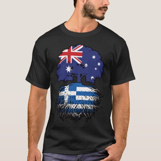 Griechisch-australische Treueflagge T-Shirt (Vorderseite)