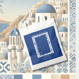 Griechisch Blau und Weiß Elegante Hochzeit Geschenktütchen