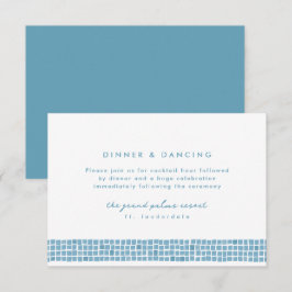 Griechisch-blaue Kachel-Rahmen einfache Hochzeitse Begleitkarte