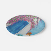 Griechisch-blaue Tür Pappteller (Schrägansicht)