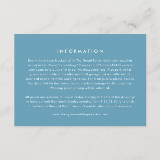 Griechisch-blaues Fliesenrahmen, einfache Hochzeit Begleitkarte (Vorderseite)