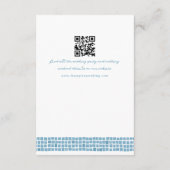 Griechisch-blaues Fliesenrahmen, einfache Hochzeit Begleitkarte (Rückseite)