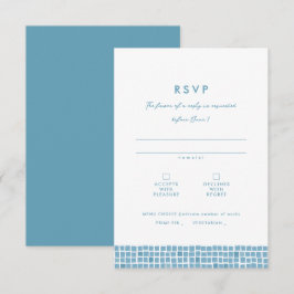 Griechisch-blaues Fliesenrahmen, einfache Hochzeit RSVP Karte
