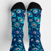 Griechisch-böses Auge Blues und Silber Socken (Oben)