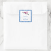 Griechisch Bougainvillea Wedding Umschlag Aufklebe Quadratischer Aufkleber (Tasche)