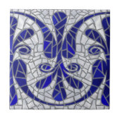 Griechisch Broken Tile Mosaik Art Blue Glass and P Fliese (Vorderseite)