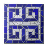 Griechisch Broken Tile Mosaik Art Blue Glass and P Fliese (Vorderseite)