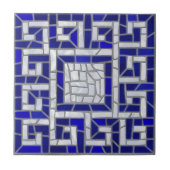 Griechisch Broken Tile Mosaik Art Blue Glass and P Fliese (Vorderseite)