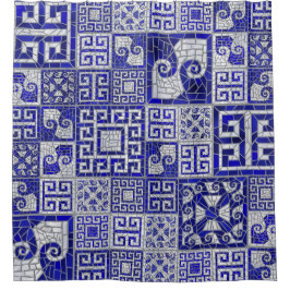 Griechisch Broken Tile Mosaik Art Duschvorhang