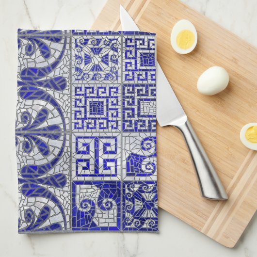 Griechisch Broken Tile Mosaik Art Geschirrtuch (Viertel Falte)