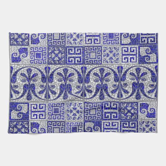 Griechisch Broken Tile Mosaik Art Geschirrtuch (Horizontal)