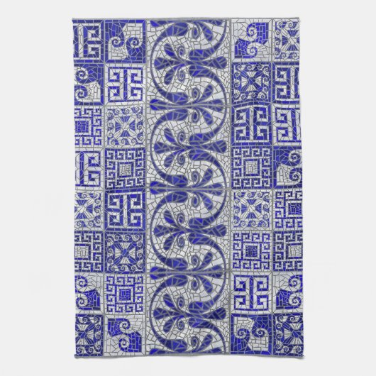 Griechisch Broken Tile Mosaik Art Geschirrtuch (Vertikal)