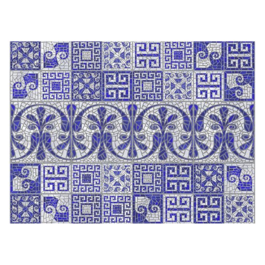 Griechisch Broken Tile Mosaik Art Tischdecke (Vorderseite (Horizontal))