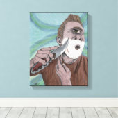 Griechisch Cyclops Knife Shave Fantasy Canvas Prin Leinwanddruck (Insitu (Holzboden))