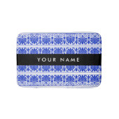 Griechisch Fret Arabesque Blue, Ihr Name, personal Badematte (Vorderseite)