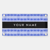 Griechisch Fret Arabesque Blue, Ihr Name, personal Banner (Horizontal)