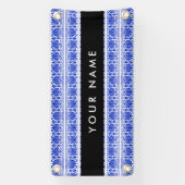 Griechisch Fret Arabesque Blue, Ihr Name, personal Banner (Vertikal)