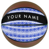 Griechisch Fret Arabesque Blue, Ihr Name, personal Basketball (Vorderseite)