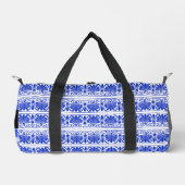 Griechisch Fret Arabesque Blue, Ihr Name, personal Duffle Bag (Vorderseite)
