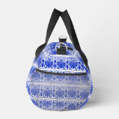 Griechisch Fret Arabesque Blue, Ihr Name, personal Duffle Bag (Rechts)