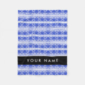 Griechisch Fret Arabesque Blue, Ihr Name, personal Fleecedecke (Vorderseite)