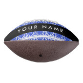 Griechisch Fret Arabesque Blue, Ihr Name, personal Football (Gedreht 270)