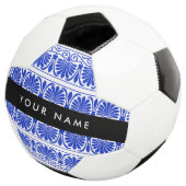 Griechisch Fret Arabesque Blue, Ihr Name, personal Fußball (Dreiviertel)