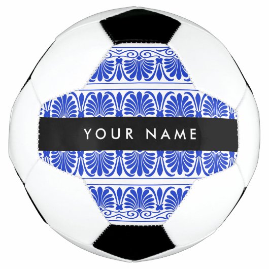 Griechisch Fret Arabesque Blue, Ihr Name, personal Fußball (Vorderseite)
