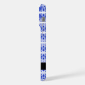 Griechisch Fret Arabesque Blue, Ihr Name, personal iPhone Hülle (Linke Seite)