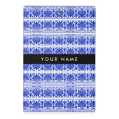 Griechisch Fret Arabesque Blue, Ihr Name, personal Mini Klemmbrett (Rückseite)