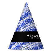 Griechisch Fret Arabesque Blue, Ihr Name, personal Partyhütchen (Links)