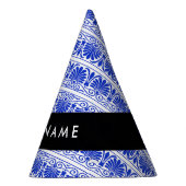 Griechisch Fret Arabesque Blue, Ihr Name, personal Partyhütchen (Rechts)