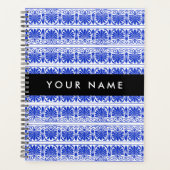 Griechisch Fret Arabesque Blue, Ihr Name, personal Planer (Vorderseite)