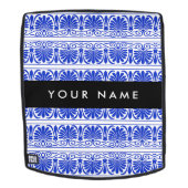 Griechisch Fret Arabesque Blue, Ihr Name, personal Rucksack (Abnehmbare Front)