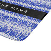 Griechisch Fret Arabesque Blue, Ihr Name, personal Schneidebrett (Ecke)
