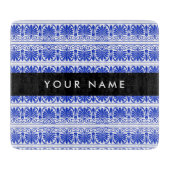 Griechisch Fret Arabesque Blue, Ihr Name, personal Schneidebrett (Vorderseite)