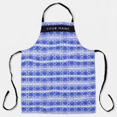 Griechisch Fret Arabesque Blue, Ihr Name, personal Schürze (Vorderseite)