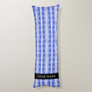 Griechisch Fret Arabesque Blue, Ihr Name, personal Seitenschläferkissen