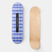 Griechisch Fret Arabesque Blue, Ihr Name, personal Skateboard (Vorderseite)