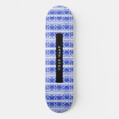 Griechisch Fret Arabesque Blue, Ihr Name, personal Skateboard (Vorderseite)