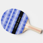 Griechisch Fret Arabesque Blue, Ihr Name, personal Tischtennis Schläger (Seitenansicht)