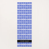 Griechisch Fret Arabesque Blue, Ihr Name, personal Yogamatte (Rückseite)