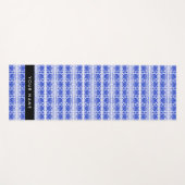 Griechisch Fret Arabesque Blue, Ihr Name, personal Yogamatte (Vorderseite (Horizontal))